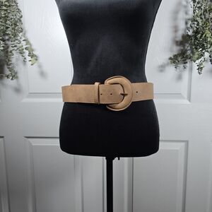 Zara NWT Brown Wide Belt Gold Statement Buckle Belt Zara Women main image 4